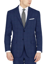 DKNY Men's Modern Fit High Performance Separates Business Suit Jacket, Blue Plaid, 46 Short